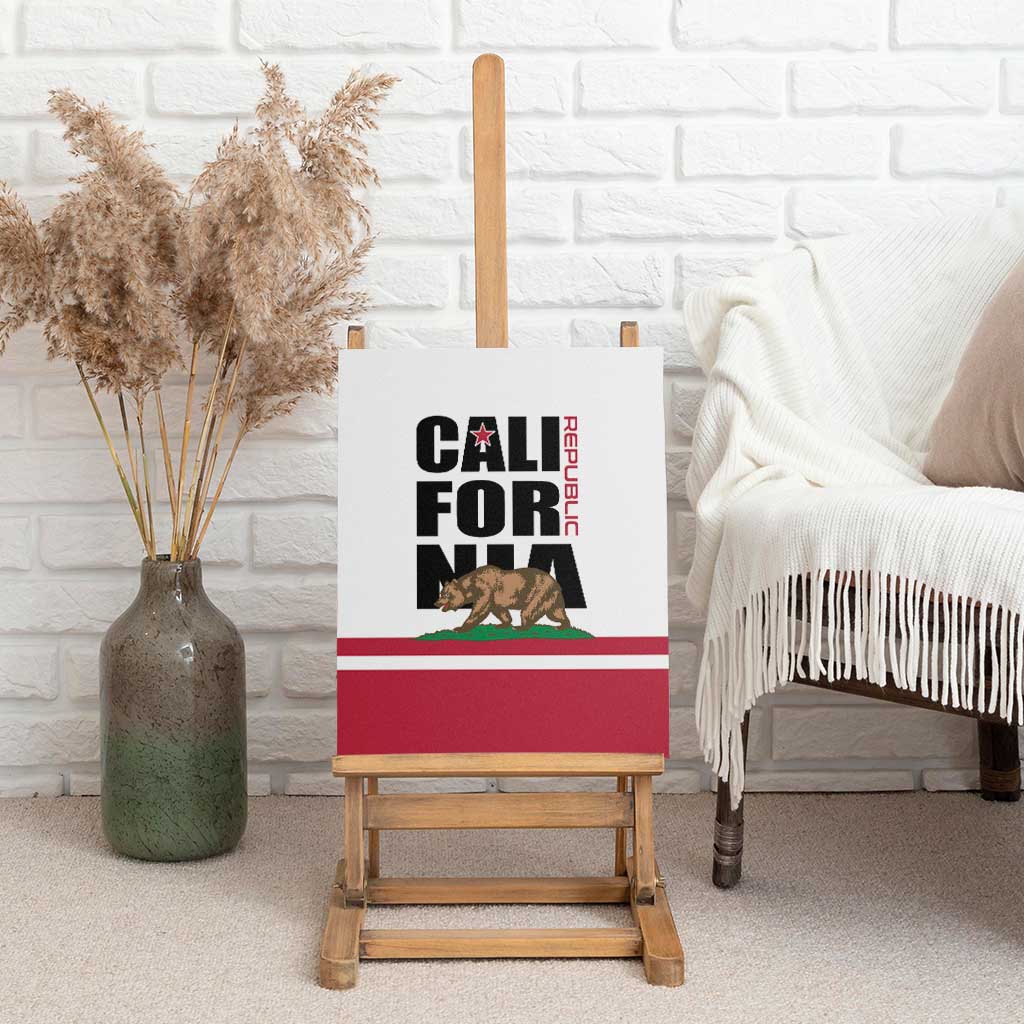 California Republic Canvas Wall Art Red Star The Bear Flag