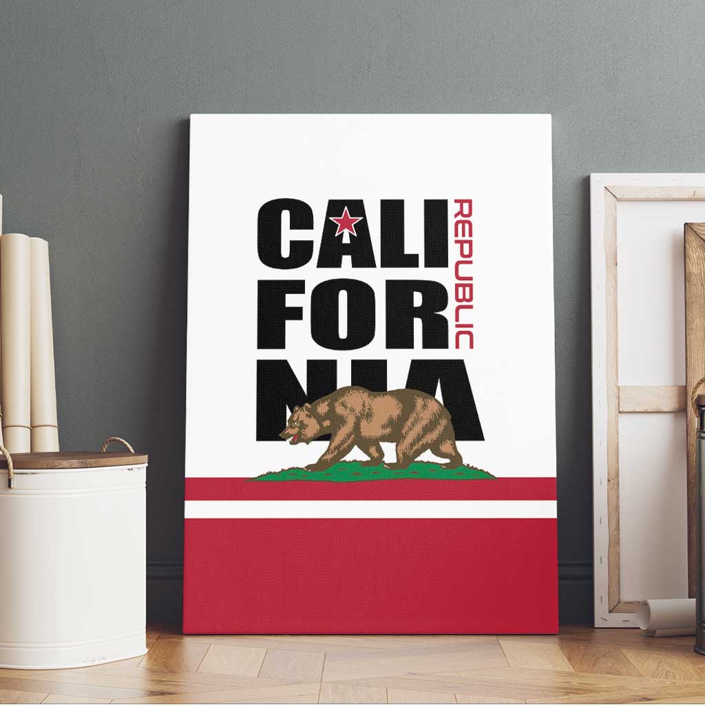 California Republic Canvas Wall Art Red Star The Bear Flag