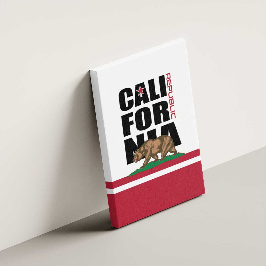 California Republic Canvas Wall Art Red Star The Bear Flag
