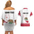 Personalized California Republic Couples Matching Off Shoulder Short Dress and Hawaiian Shirt Red Star The Bear Flag