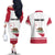 Personalized California Republic Couples Matching Off The Shoulder Long Sleeve Dress and Hawaiian Shirt Red Star The Bear Flag