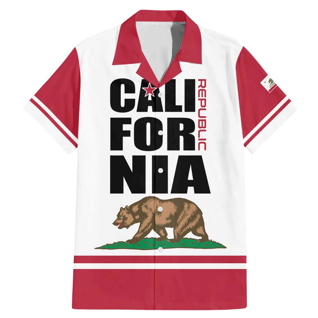 Personalized California Republic Family Matching Mermaid Dress and Hawaiian Shirt Red Star The Bear Flag