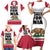 Personalized California Republic Family Matching Short Sleeve Bodycon Dress and Hawaiian Shirt Red Star The Bear Flag