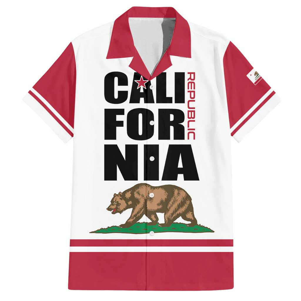 Personalized California Republic Family Matching Summer Maxi Dress and Hawaiian Shirt Red Star The Bear Flag