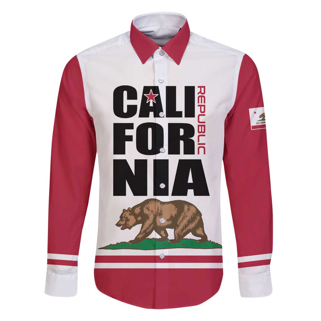 Personalized California Republic Family Matching Summer Maxi Dress and Hawaiian Shirt Red Star The Bear Flag