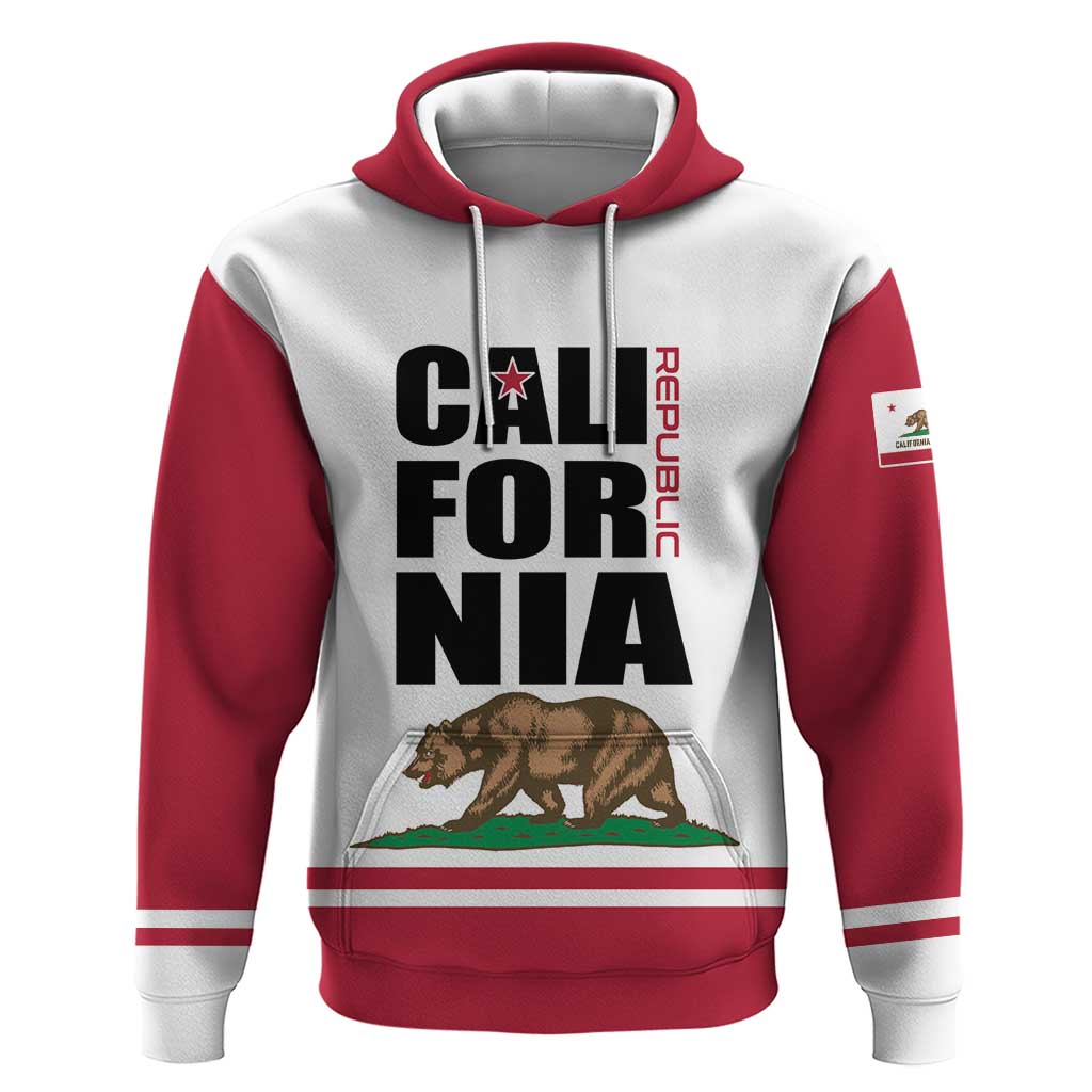 Personalized California Republic Hoodie Red Star The Bear Flag