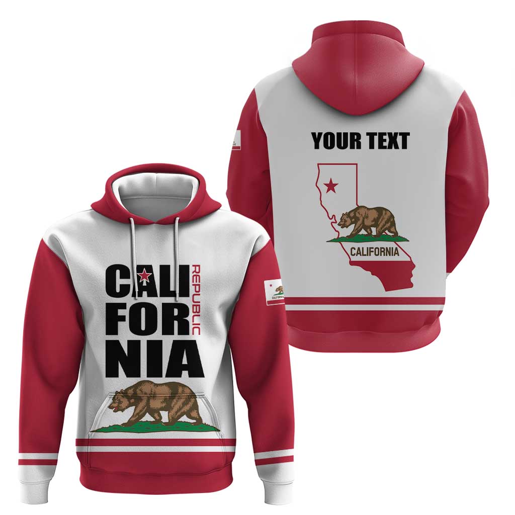 Personalized California Republic Hoodie Red Star The Bear Flag