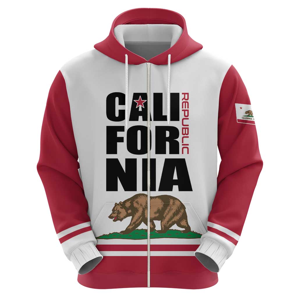 Personalized California Republic Hoodie Red Star The Bear Flag
