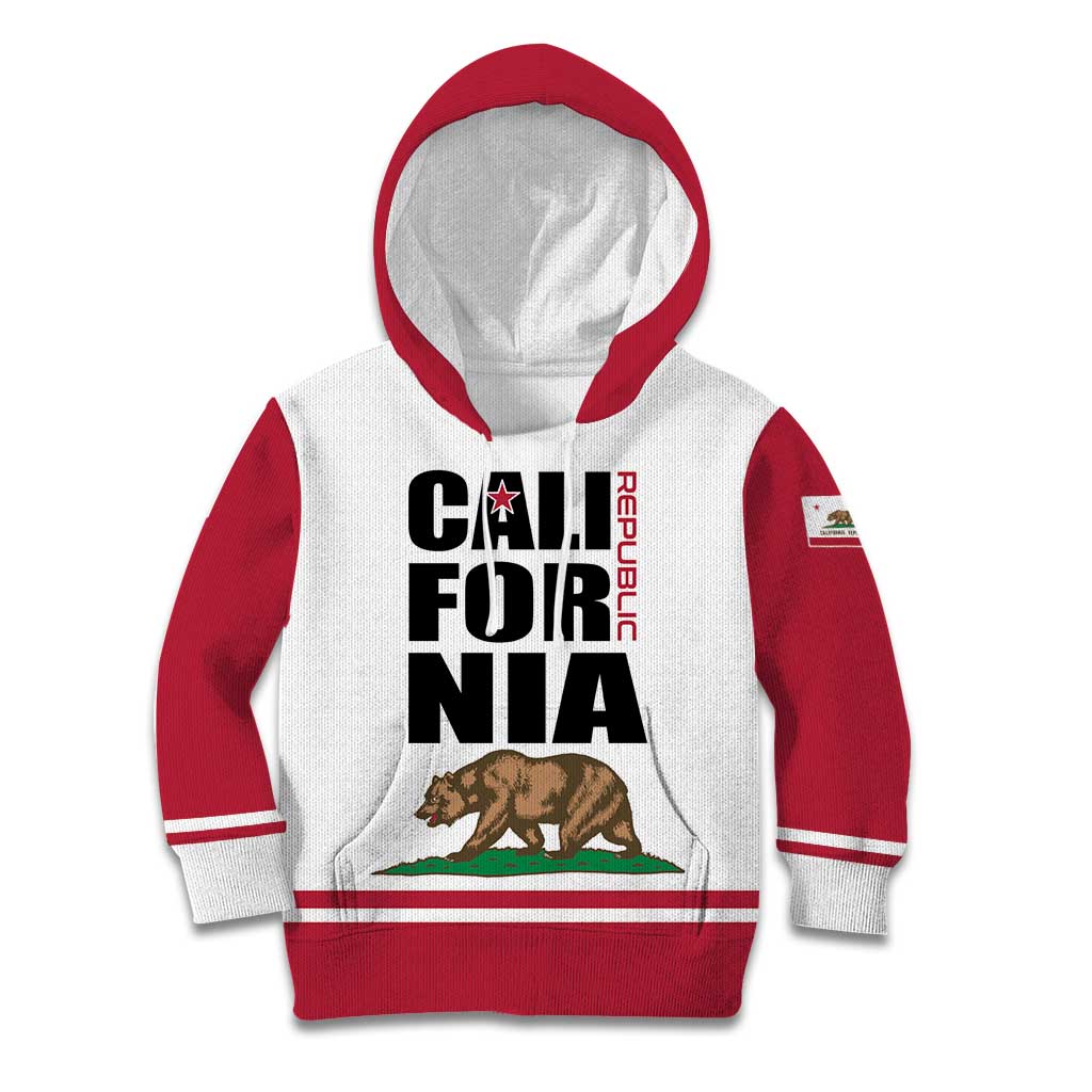 Personalized California Republic Kid Hoodie Red Star The Bear Flag
