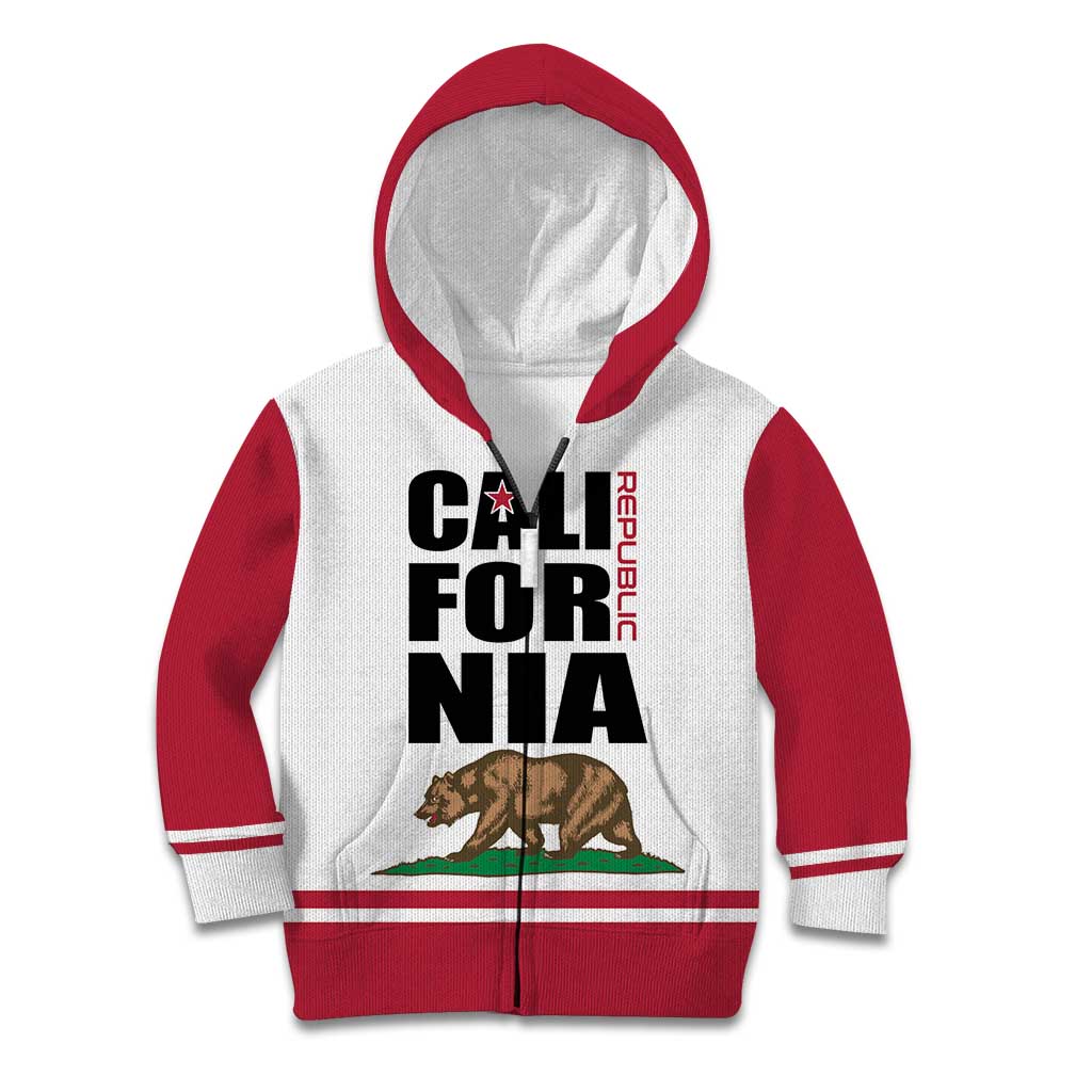 Personalized California Republic Kid Hoodie Red Star The Bear Flag