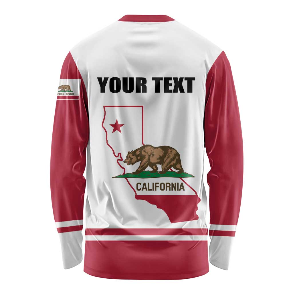 Personalized California Republic Long Sleeve Shirt Red Star The Bear Flag