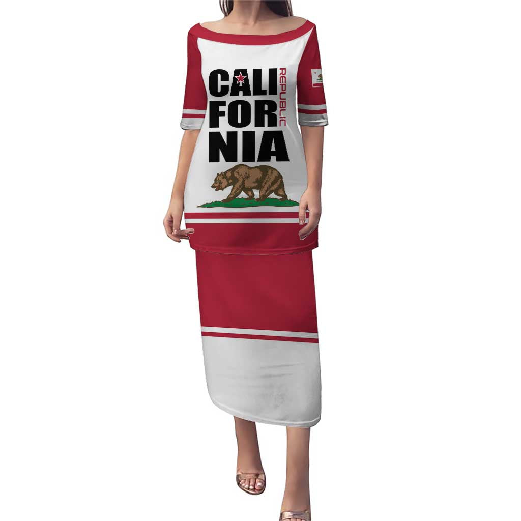 Personalized California Republic Puletasi Red Star The Bear Flag