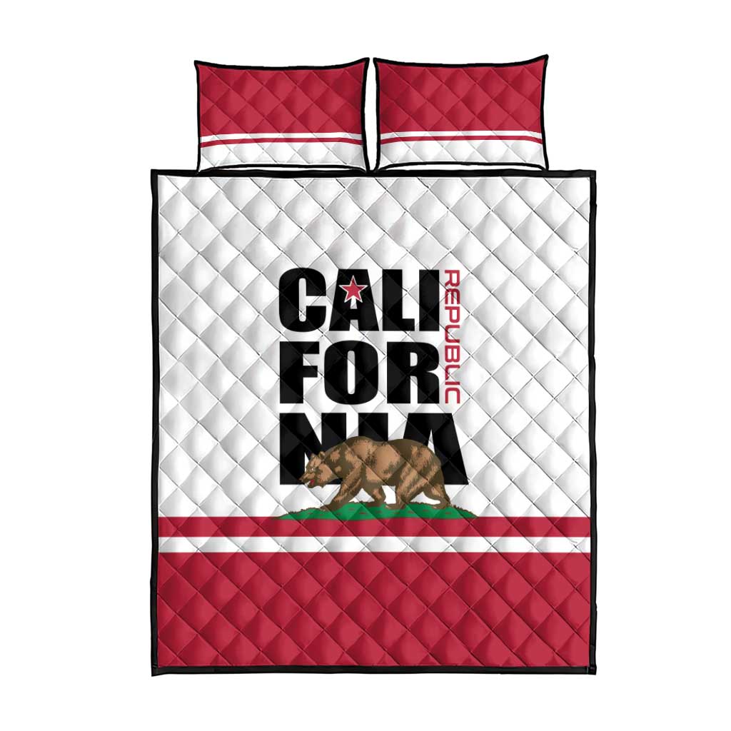 California Republic Quilt Bed Set Red Star The Bear Flag