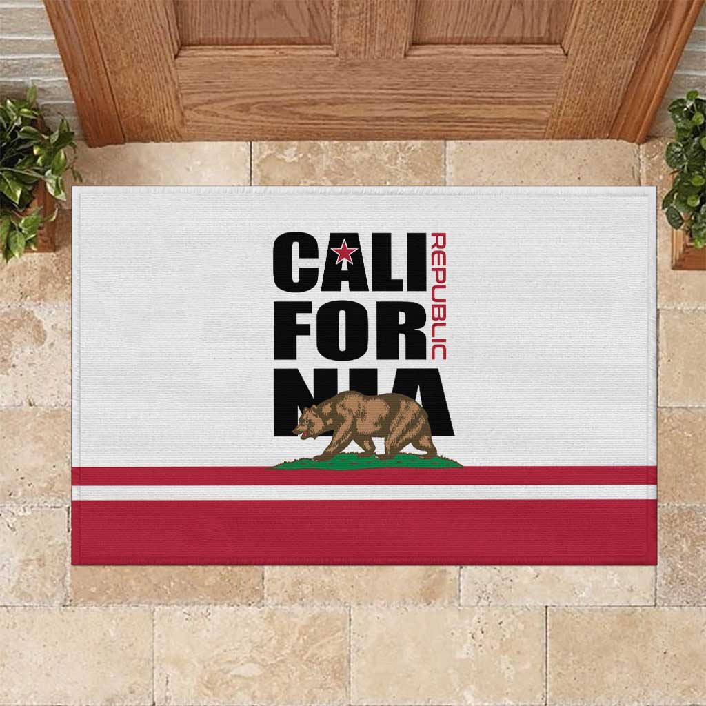 California Republic Rubber Doormat Red Star The Bear Flag