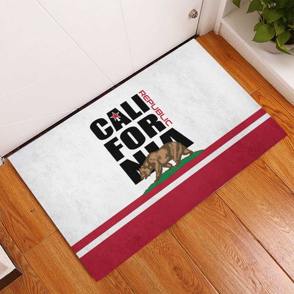 California Republic Rubber Doormat Red Star The Bear Flag