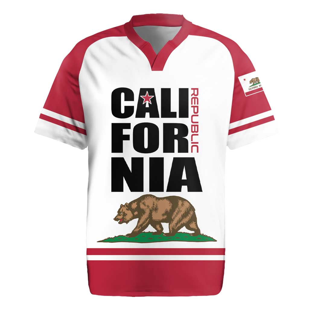 Personalized California Republic Rugby Jersey Red Star The Bear Flag