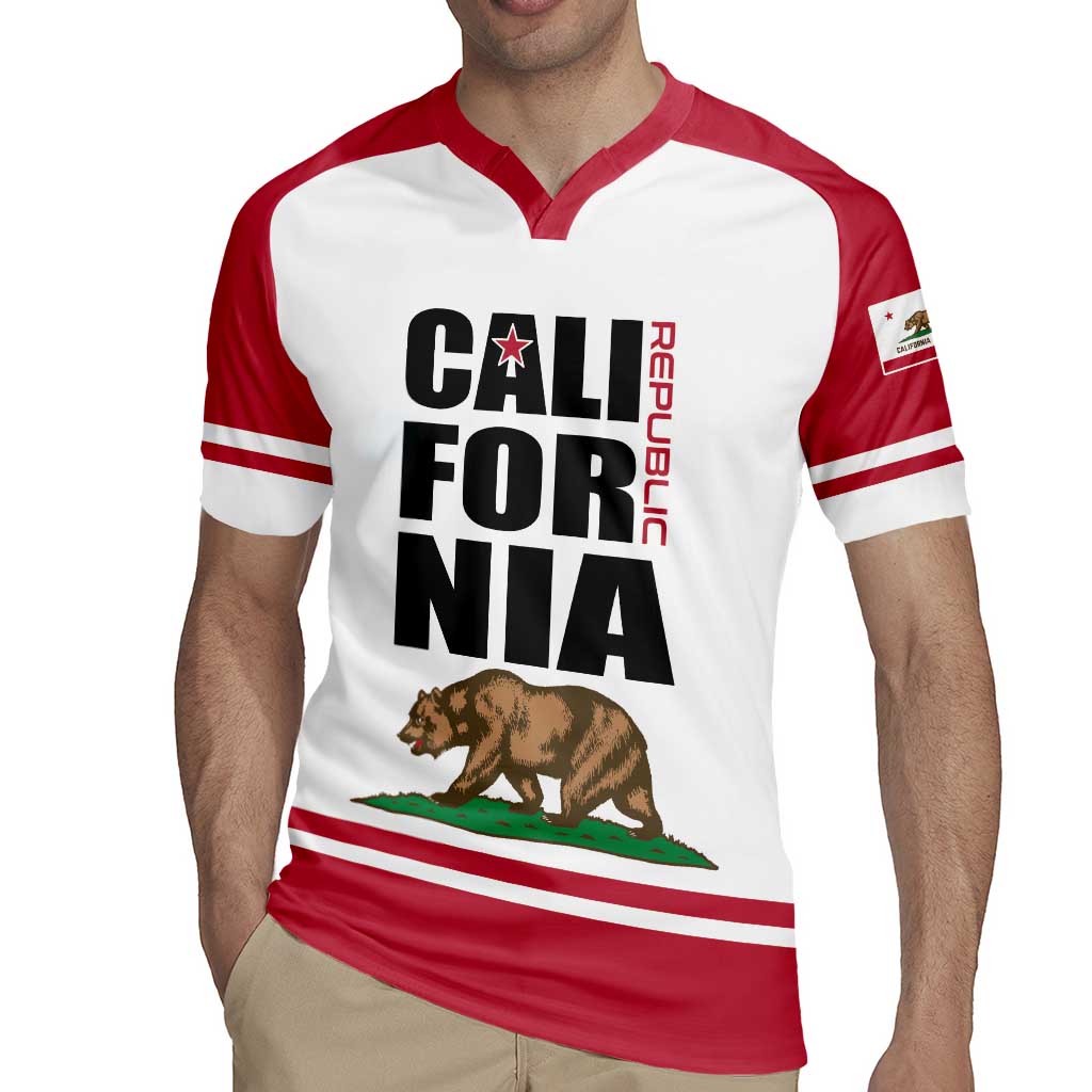 Personalized California Republic Rugby Jersey Red Star The Bear Flag