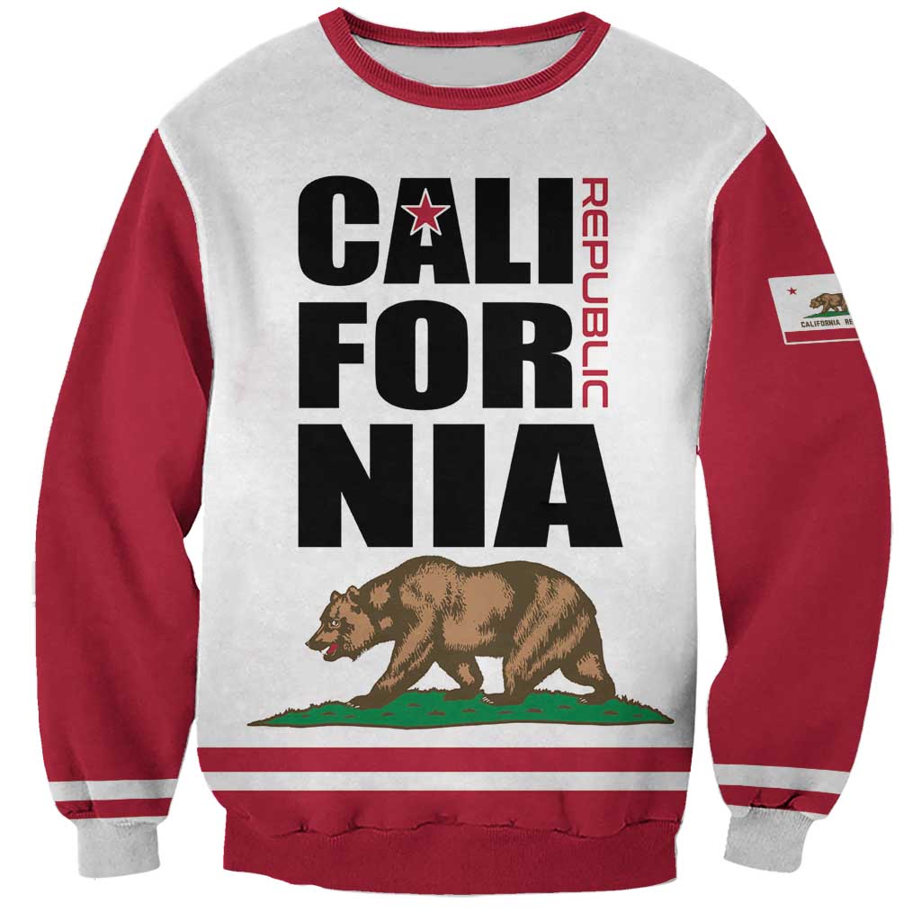 Personalized California Republic Sweatshirt Red Star The Bear Flag