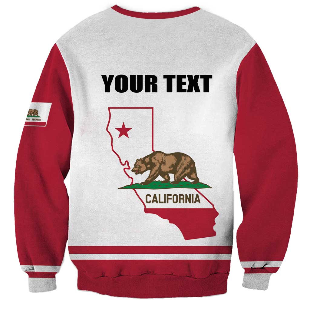 Personalized California Republic Sweatshirt Red Star The Bear Flag