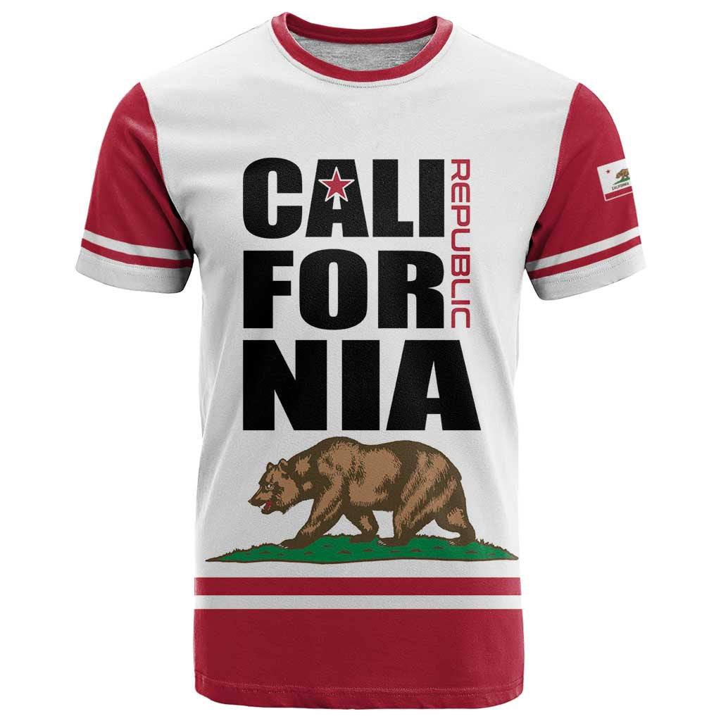 Personalized California Republic T Shirt Red Star The Bear Flag
