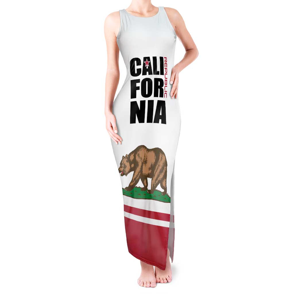 Personalized California Republic Tank Maxi Dress Red Star The Bear Flag