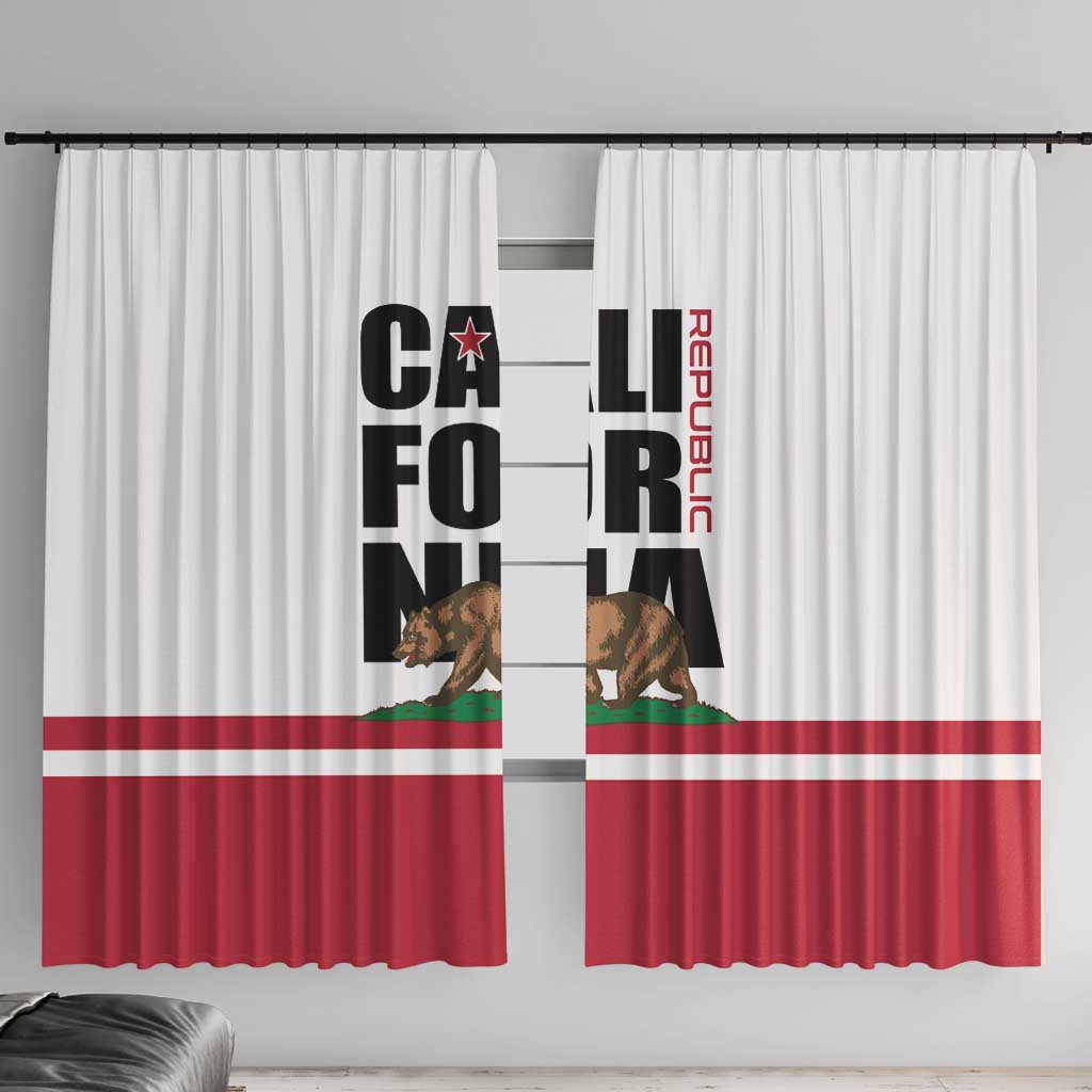 California Republic Window Curtain Red Star The Bear Flag