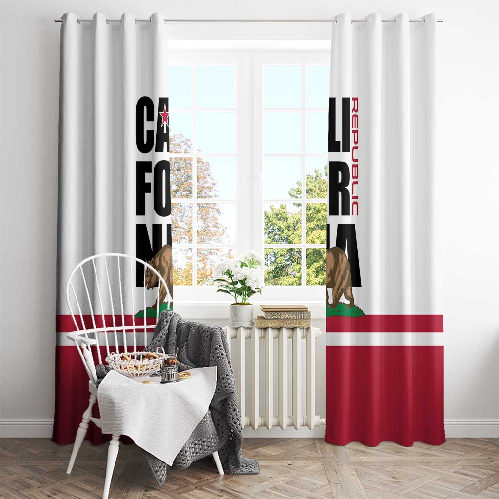 California Republic Window Curtain Red Star The Bear Flag