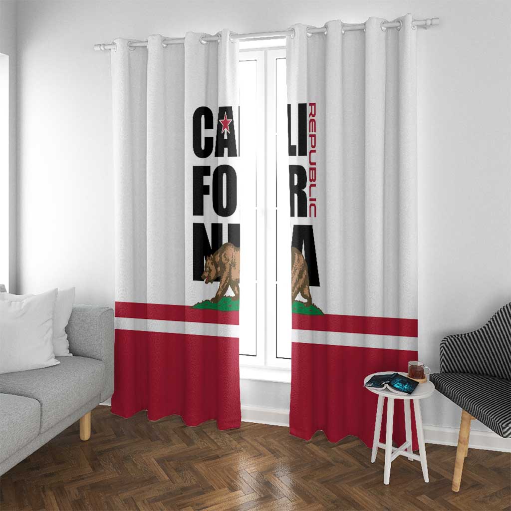 California Republic Window Curtain Red Star The Bear Flag