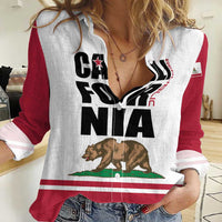 Personalized California Republic Women Casual Shirt Red Star The Bear Flag