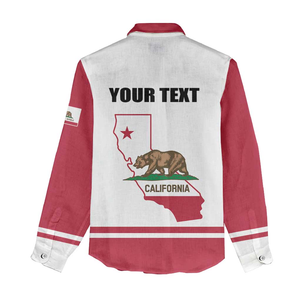 Personalized California Republic Women Casual Shirt Red Star The Bear Flag