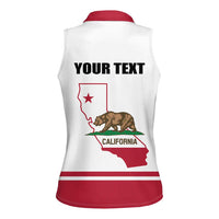 Personalized California Republic Women Sleeveless Polo Shirt Red Star The Bear Flag