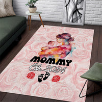 Happy Mother Day Area Rug Mommy Est 2024 - Wonder Print Shop