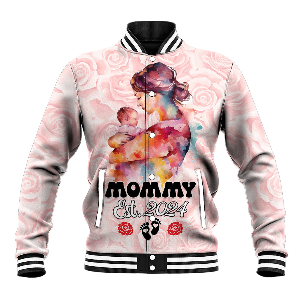 Happy Mother Day Baseball Jacket Mommy Est 2024 - Wonder Print Shop