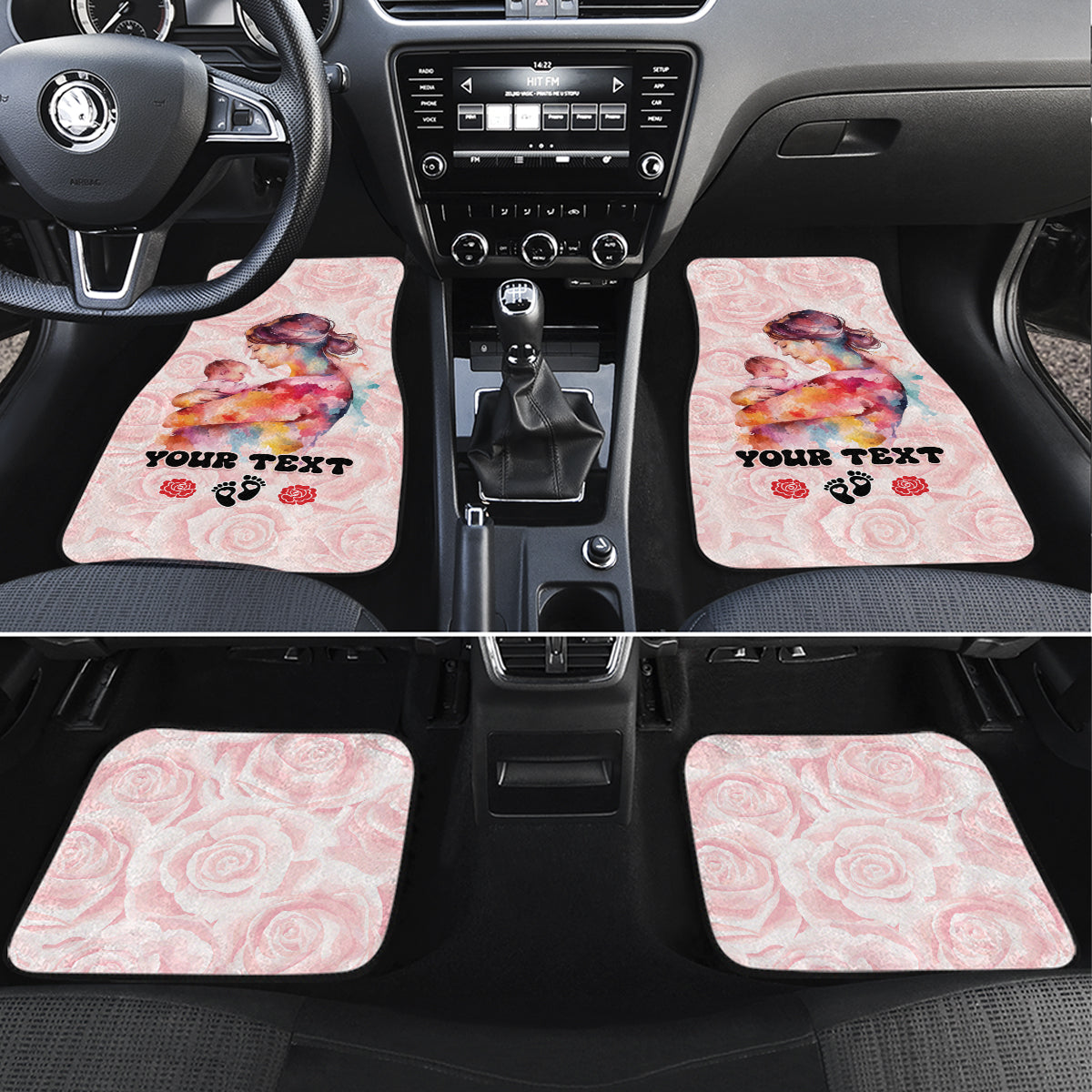 Happy Mother Day Car Mats Mommy Est 2024 - Wonder Print Shop
