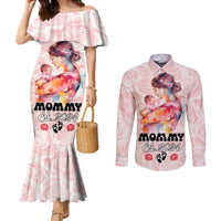 Happy Mother Day Couples Matching Mermaid Dress and Long Sleeve Button Shirt Mommy Est 2024