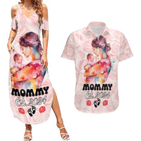 Happy Mother Day Couples Matching Summer Maxi Dress and Hawaiian Shirt Mommy Est 2024 - Wonder Print Shop
