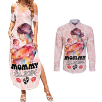 Happy Mother Day Couples Matching Summer Maxi Dress and Long Sleeve Button Shirt Mommy Est 2024 - Wonder Print Shop