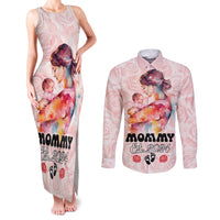 Happy Mother Day Couples Matching Tank Maxi Dress and Long Sleeve Button Shirt Mommy Est 2024 - Wonder Print Shop