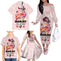 Happy Mother Day Family Matching Off The Shoulder Long Sleeve Dress and Hawaiian Shirt Mommy Est 2024 - Wonder Print Shop