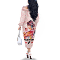 Happy Mother Day Family Matching Off The Shoulder Long Sleeve Dress and Hawaiian Shirt Mommy Est 2024 - Wonder Print Shop