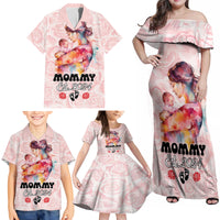 Happy Mother Day Family Matching Off Shoulder Maxi Dress and Hawaiian Shirt Mommy Est 2024 - Wonder Print Shop