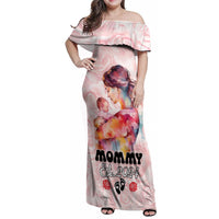 Happy Mother Day Family Matching Off Shoulder Maxi Dress and Hawaiian Shirt Mommy Est 2024 - Wonder Print Shop