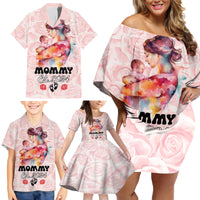 Happy Mother Day Family Matching Off Shoulder Short Dress and Hawaiian Shirt Mommy Est 2024 - Wonder Print Shop