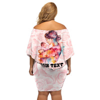 Happy Mother Day Family Matching Off Shoulder Short Dress and Hawaiian Shirt Mommy Est 2024 - Wonder Print Shop