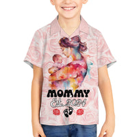 Happy Mother Day Family Matching Off Shoulder Short Dress and Hawaiian Shirt Mommy Est 2024 - Wonder Print Shop