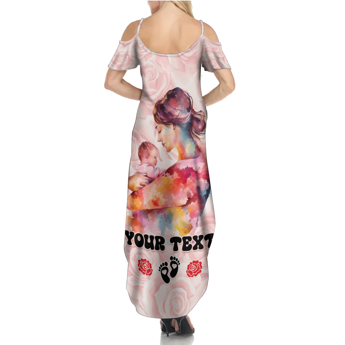 Happy Mother Day Family Matching Summer Maxi Dress and Hawaiian Shirt Mommy Est 2024 - Wonder Print Shop