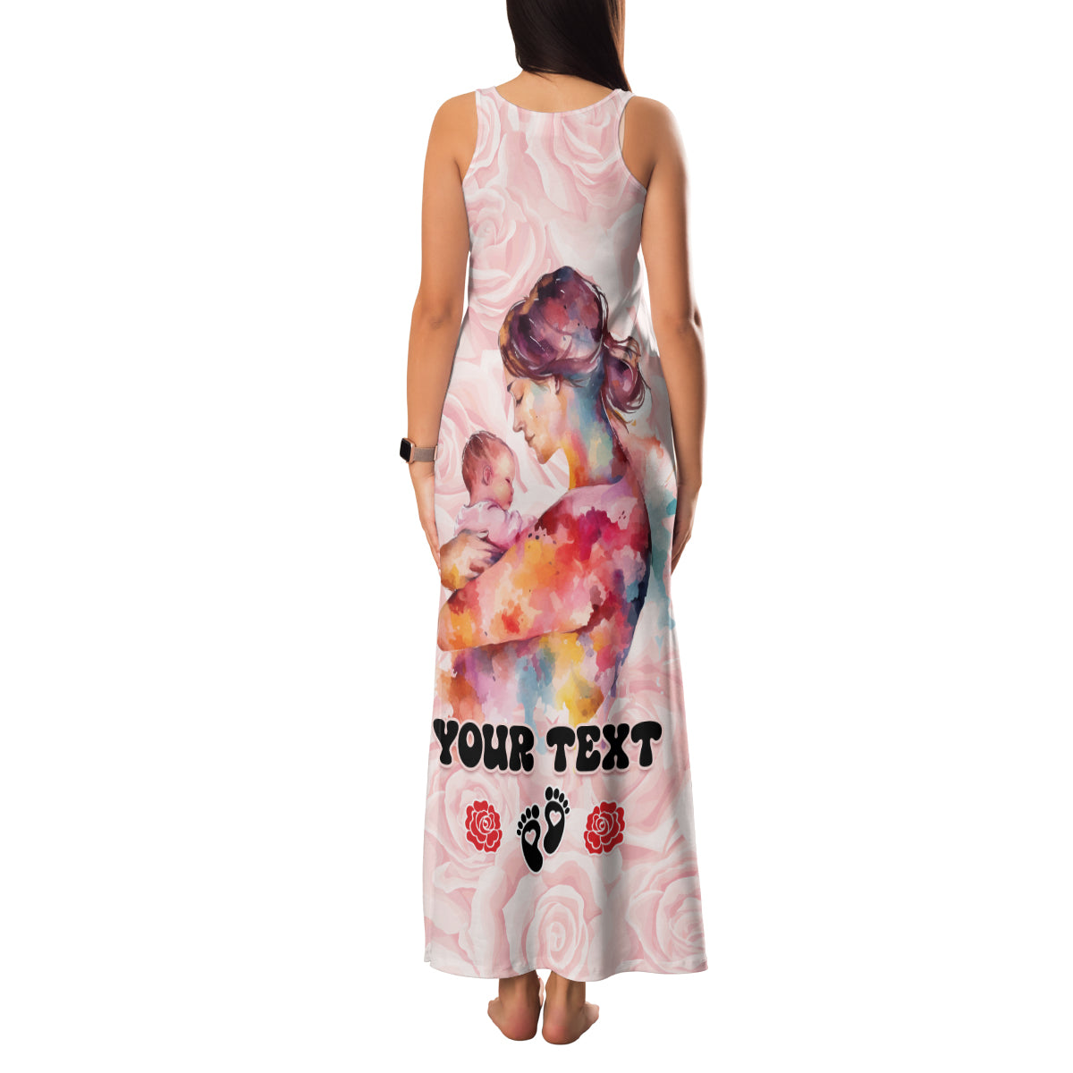 Happy Mother Day Family Matching Tank Maxi Dress and Hawaiian Shirt Mommy Est 2024 - Wonder Print Shop