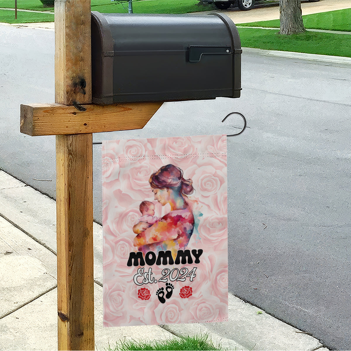 Happy Mother Day Garden Flag Mommy Est 2024 - Wonder Print Shop