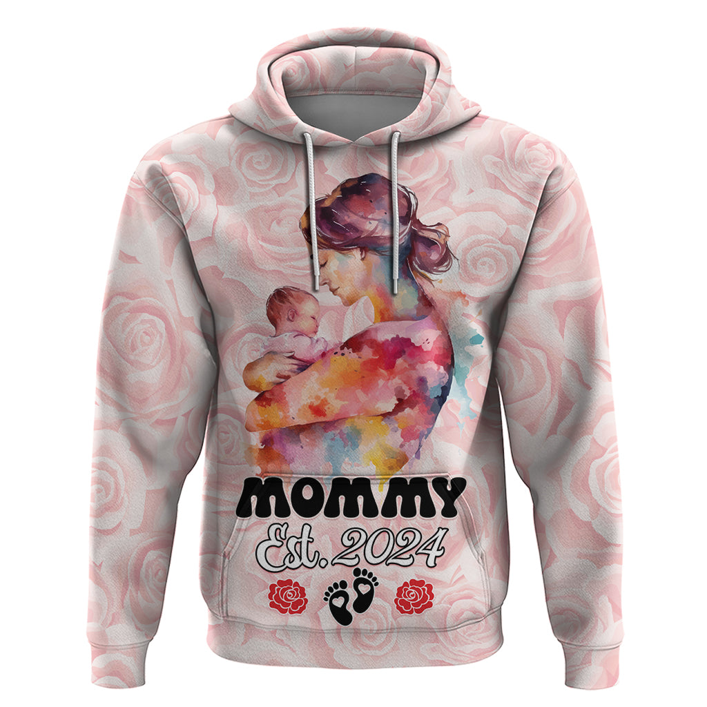Happy Mother Day Hoodie Mommy Est 2024 - Wonder Print Shop