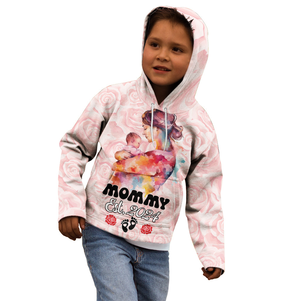 Happy Mother Day Kid Hoodie Mommy Est 2024 - Wonder Print Shop